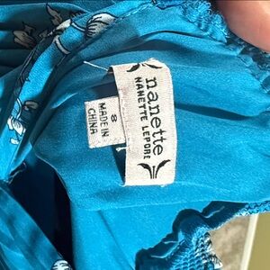 Nanette Lepore Teal and White Floral Dress